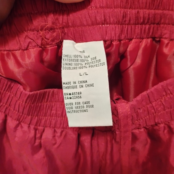 NWT Vintage EVR 80s 90s 100% Silk Windbreaker SweatSuit Red Quilted Studded Sz L - Picture 5 of 14